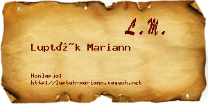 Lupták Mariann névjegykártya