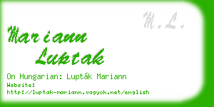 mariann luptak business card
